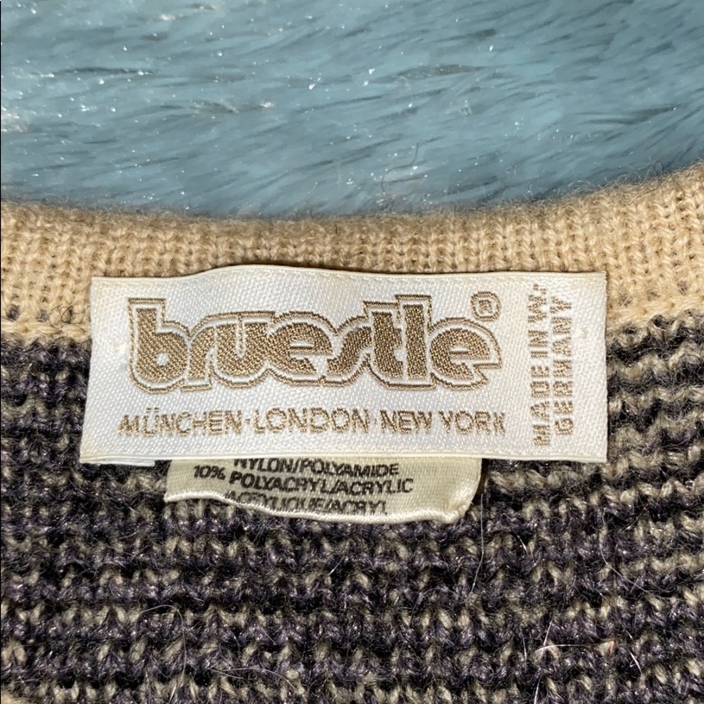 BRUESTLE Wool/poly patterned vintage sweater - Picture 4 of 4